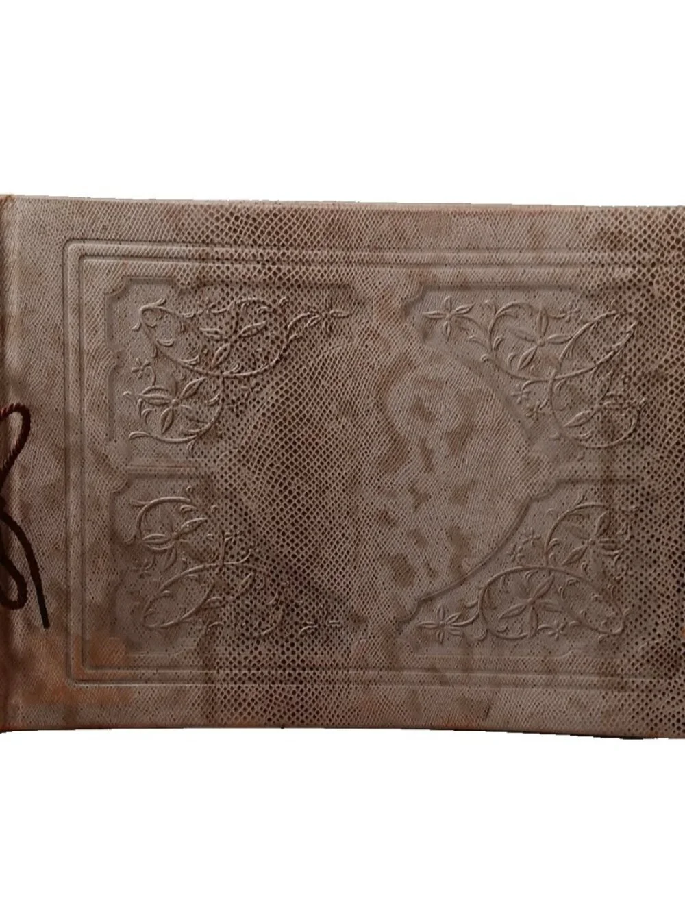 1940 Art Deco Genuine Leather Photo Album Scrapbook 11